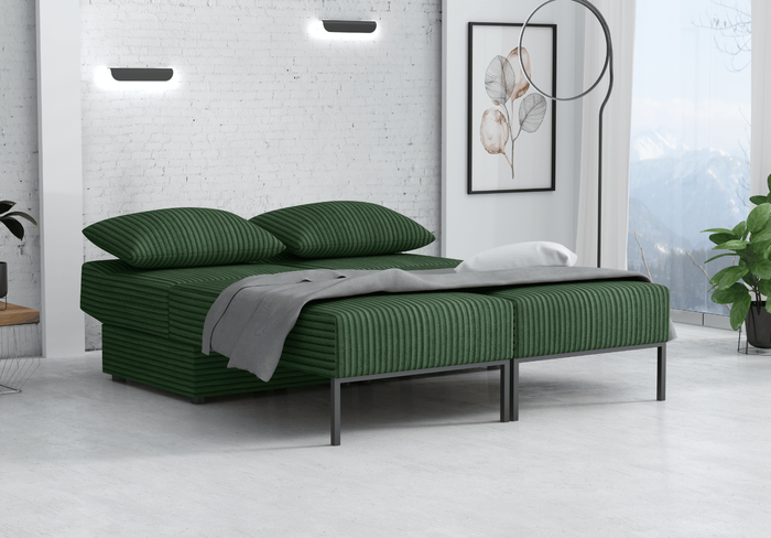 Wielofunkcyjna sofa narożna z funkcją spania TOMI 165x205 cm