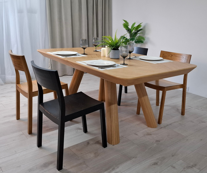 Stół Mateusz prostokątny drewniany rozkładany 100 cm x 180 - 380 cm T75