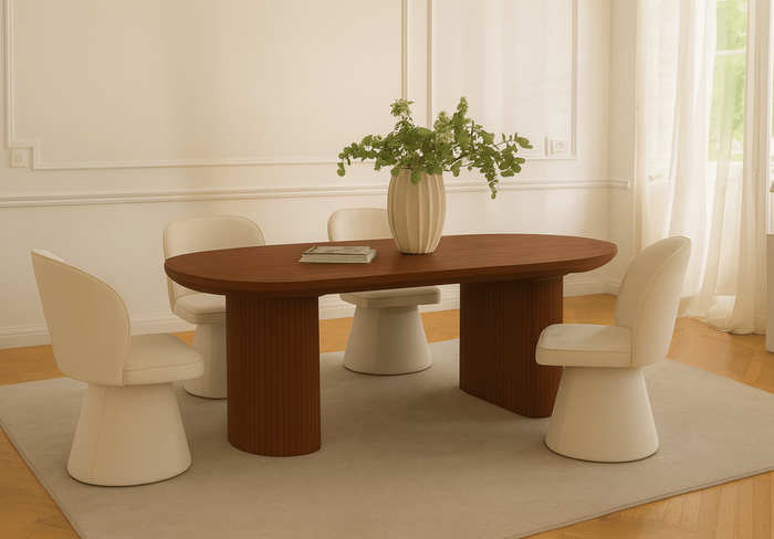 Stół rozkładany na ryflowanej nodze PAWEŁ T72 110x200-300 cm