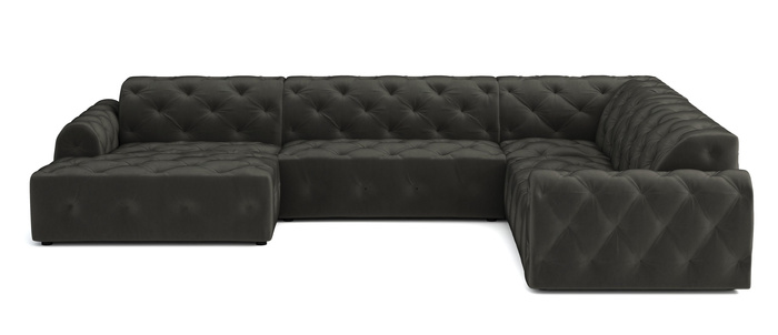 Stylowy narożnik z eleganckimi pikowaniami Candy 334x254 cm