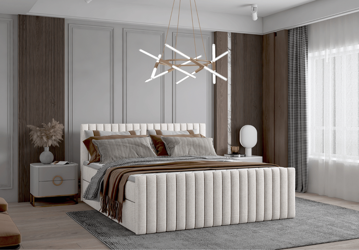 Łóżko kontynentalne boxspring HERA 143x222 cm