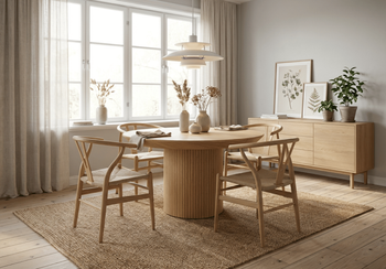 Stół okrągły, rozkładany na ryflowanej nodze DARIUSZ T68 130-180 cm