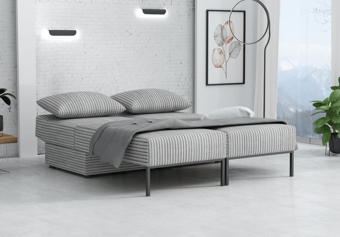 Wielofunkcyjna sofa narożna z funkcją spania TOMI 165x205 cm