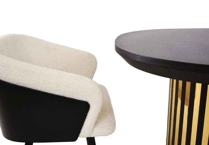 Stół rozkładany na ryflowanej nodze LUDWIK T72 GLAM 110x200-300 cm