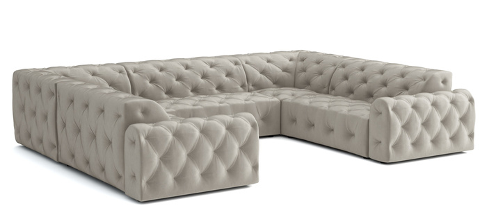 Stylowy narożnik z eleganckimi pikowaniami Candy 318x254 cm