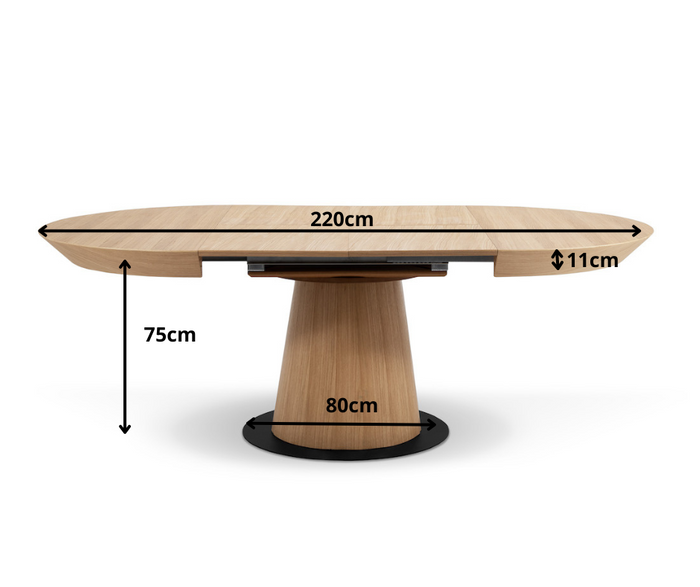 Nowoczesny okrągły stół rozkładany 120 cm - 220 cm T73