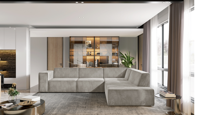 Nowoczesny narożnik modułowy do salonu Gaba A  285x254 cm