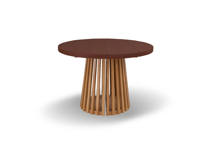 Stół okrągły, rozkładany na ażurowej nodze BARTEK T77 110-210 cm