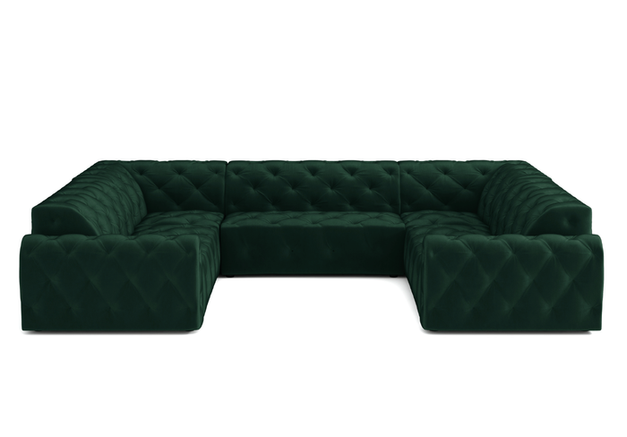 Narożnik U z eleganckimi pikowaniami CANDY 318x254 cm