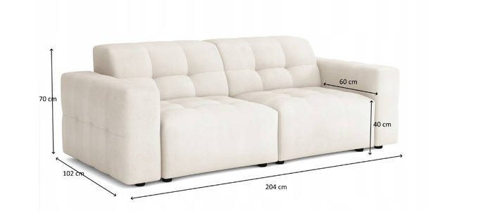 SOFA BERGO 3 OSOBOWA 204x102 cm