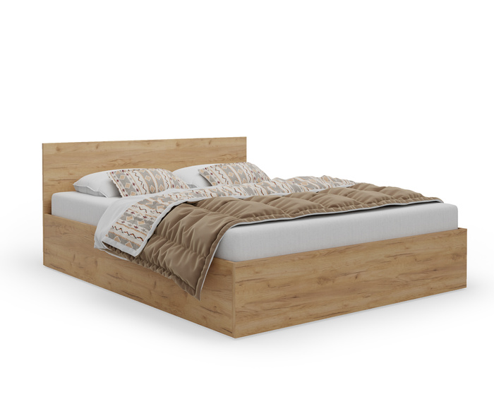 Łóżko drewniane dąb craft z materacem ATENA 160x200cm 