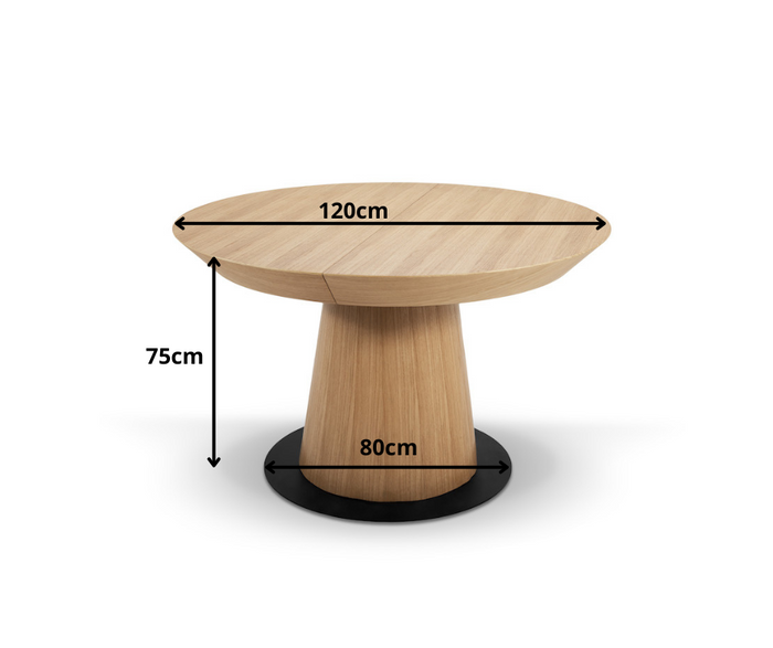 Stół Teodor nowoczesny, okrągły, rozkładany 120 cm - 220 cm T73