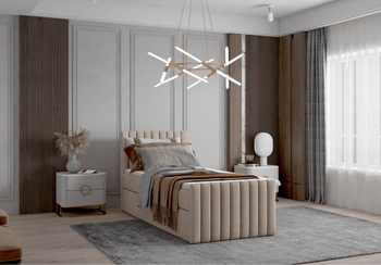 Łóżko pojedyncze kontynentalne boxspring HERA 83x218 cm