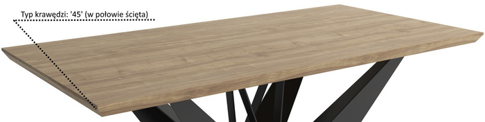 STÓŁ LOFTOWY FORNIROWANY NA METALOWYCH NOGACH PRESTON