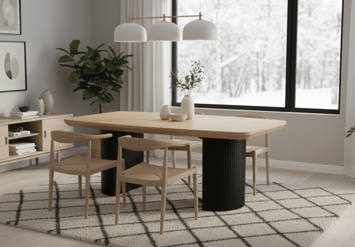 Stół rozkładany na ryflowanych nogach PIOTR T71 110x200-300 cm