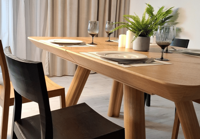 Stół prostokątny, drewniany, rozkładany MATEUSZ T75 100x180-380 cm