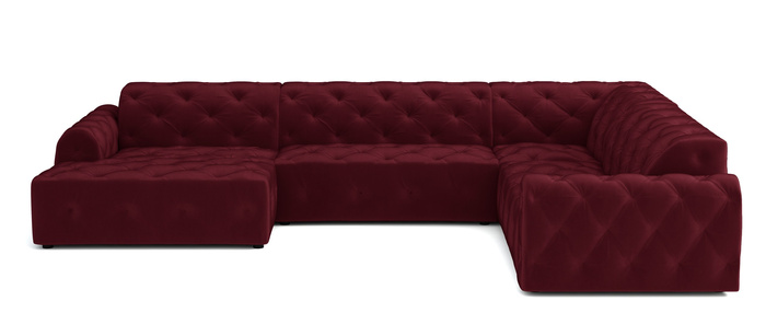 Stylowy narożnik z eleganckimi pikowaniami Candy 334x254 cm