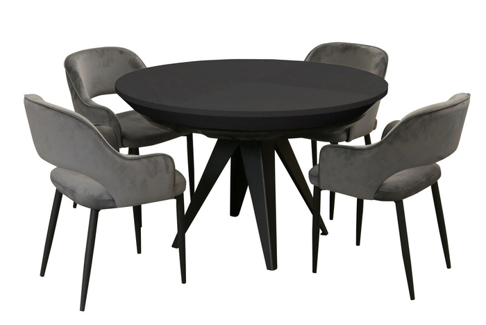 Stół Mietek okrągły rozkładany na metalowej podstawie 130 - 230 cm T49 