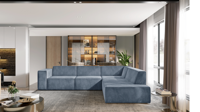 Nowoczesny narożnik modułowy do salonu Gaba A  285x254 cm