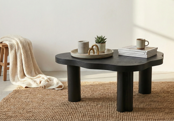 Stolik kawowy CUMULONIMBUS z fornirem dębowym 91 x 71 cm