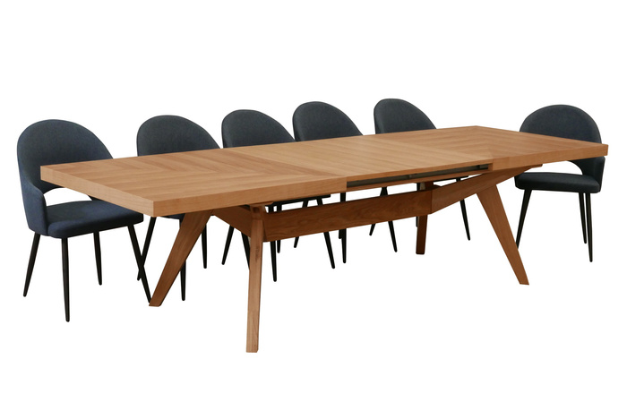 Stół Wacław prostokątny drewniany rozkładany w stylu rustykalnym 110 cm x 200 - 300 cm T48