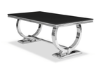 Stół glamour – czarny blat, chromowana podstawa 100x240 cm