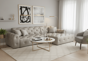 Narożnik z eleganckimi pikowaniami CANDY 260x170 cm