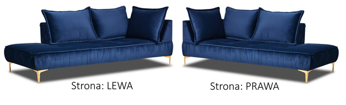 MORRIS 213x85 cm szezlong leżanka nowoczesny z marszczeniami