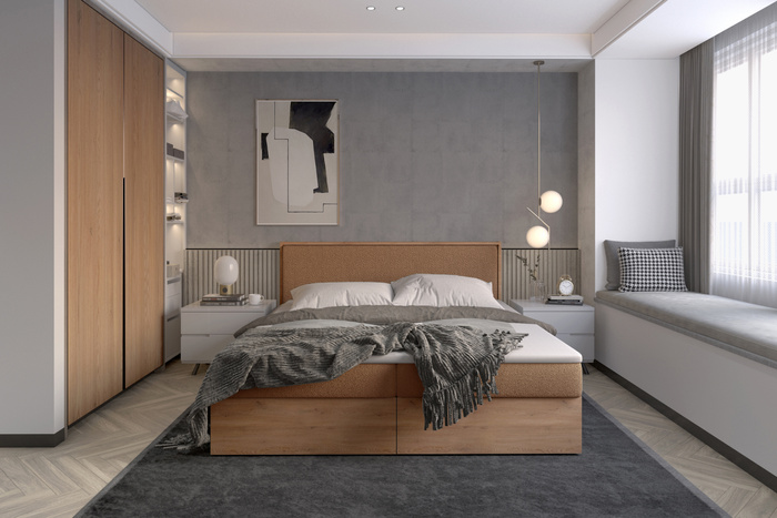 Łóżko Kontynentalne ERIS WOVEN 200x200cm