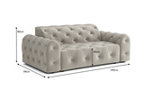 Stylowa sofa 2 osobowa z eleganckimi pikowaniami Candy190x94 cm 