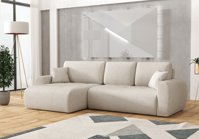 Narożnik lewostronny z funkcją spania L MOET mini 250x142 cm