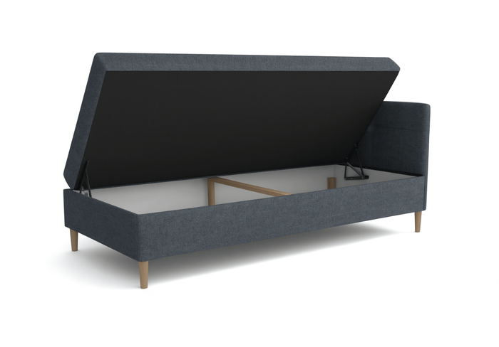 Łóżko kontynentalne pojedyncze prawostronne HADES z pojemnikiem 94x204 cm