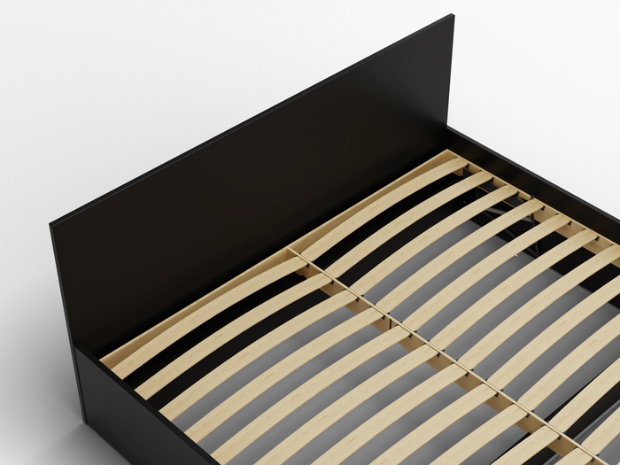 Łóżko drewniane czarne z materacem ATENA 160x200cm