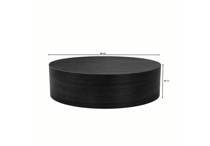 Stolik kawowy, NAPOLI z fornirem dębowym o średnicy 80 cm