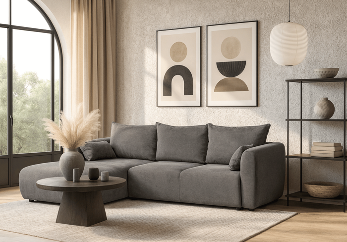 Narożnik lewostronny z funkcją spania LUNA 252x165 cm