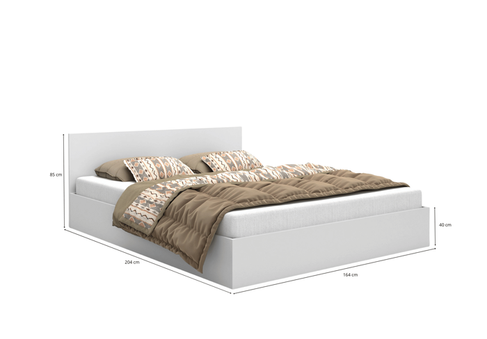 Łóżko drewniane białe z materacem ATENA 160x200cm