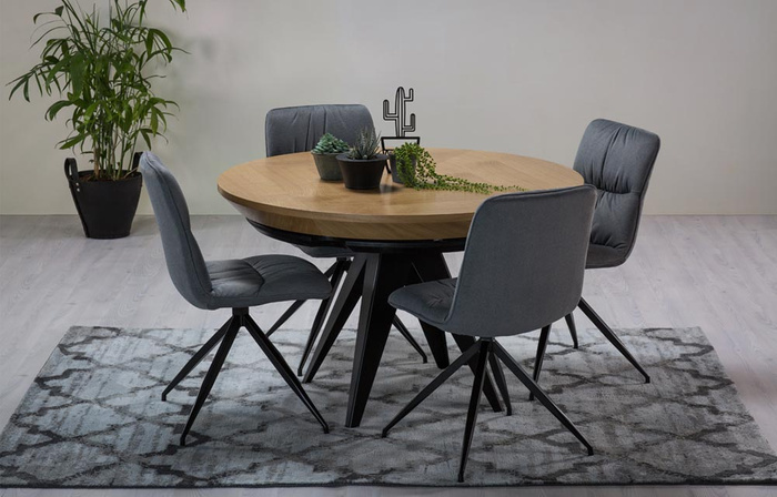 Stół okrągły rozkładany na metalowej podstawie 130 - 230 cm T49 
