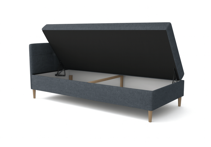 Łóżko kontynentalne pojedyncze lewostronne HADES z pojemnikiem 84x204 cm