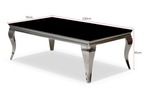 Stolik kawowy glamour – czarny blat, chromowana podstawa 130x70x45 cm