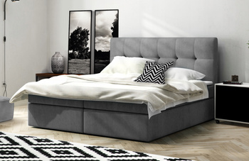 Łóżko kontynentalne Diego 140x200 z topperem i 2 pojemnikami na pościel