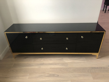 Komoda z czarnego szkła Australia 170x60x40 cm