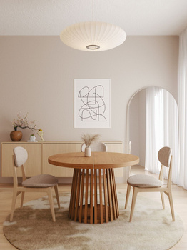 Stół Bartek okrągły, rozkładany na ażurowej nodze 110 - 210 cm T77