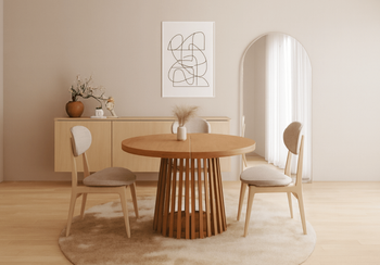 Stół okrągły, rozkładany na ażurowej nodze BARTEK T77 110-210 cm